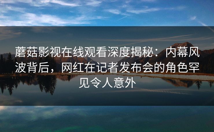 蘑菇影视在线观看深度揭秘：内幕风波背后，网红在记者发布会的角色罕见令人意外